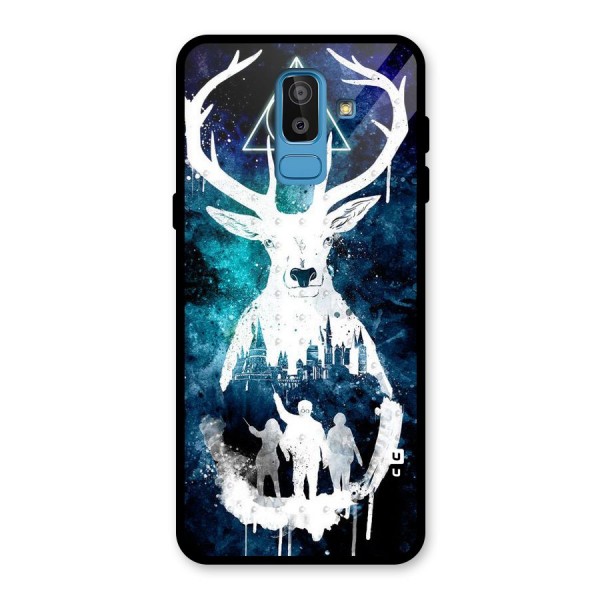 White Deer Glass Back Case for Galaxy J8