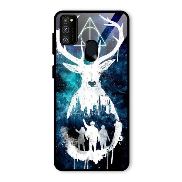 White Deer Glass Back Case for Galaxy M30s