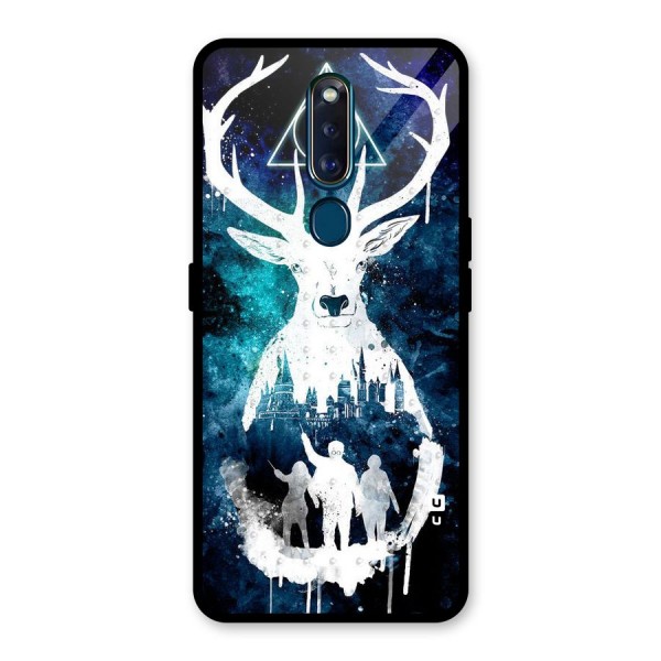 White Deer Glass Back Case for Oppo F11 Pro