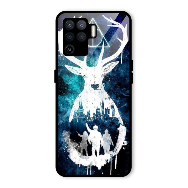 White Deer Glass Back Case for Oppo F19 Pro