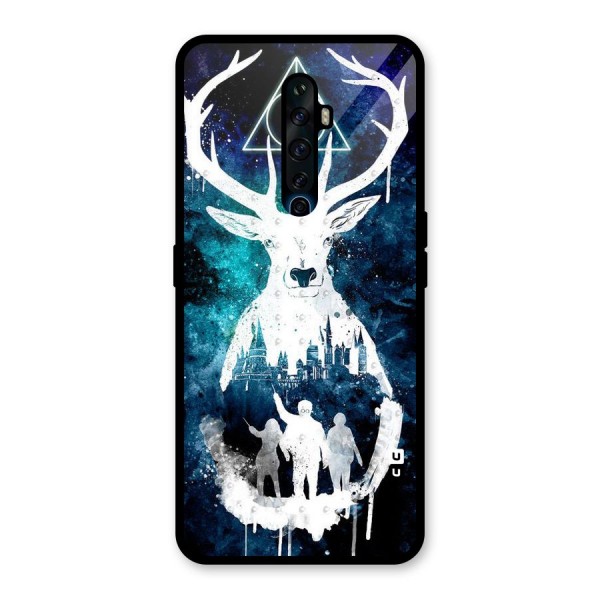 White Deer Glass Back Case for Oppo Reno2 Z