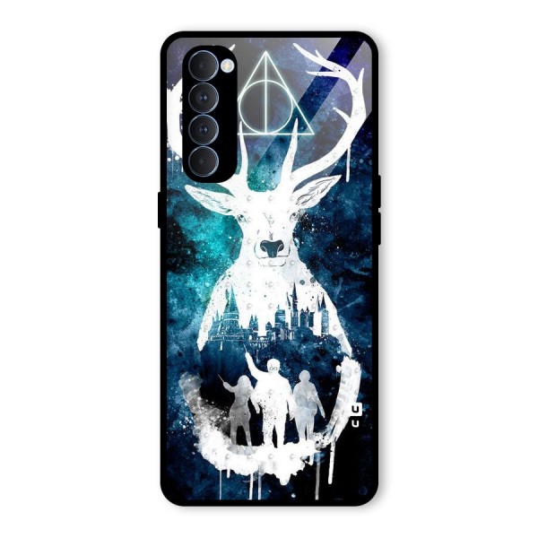 White Deer Glass Back Case for Oppo Reno4 Pro