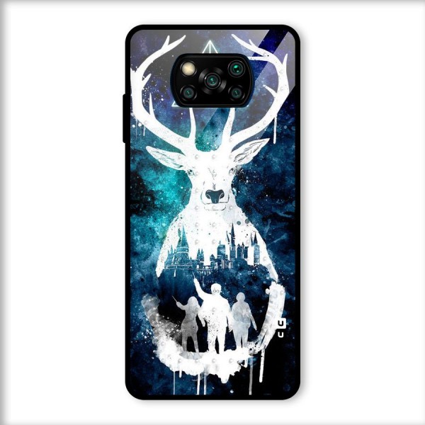 White Deer Glass Back Case for Poco X3