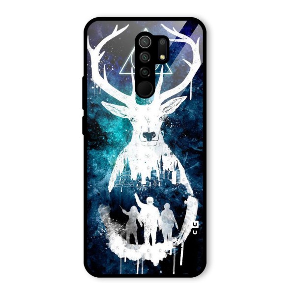 White Deer Glass Back Case for Redmi 9 Prime