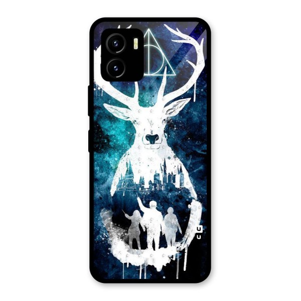 White Deer Glass Back Case for Vivo Y15s