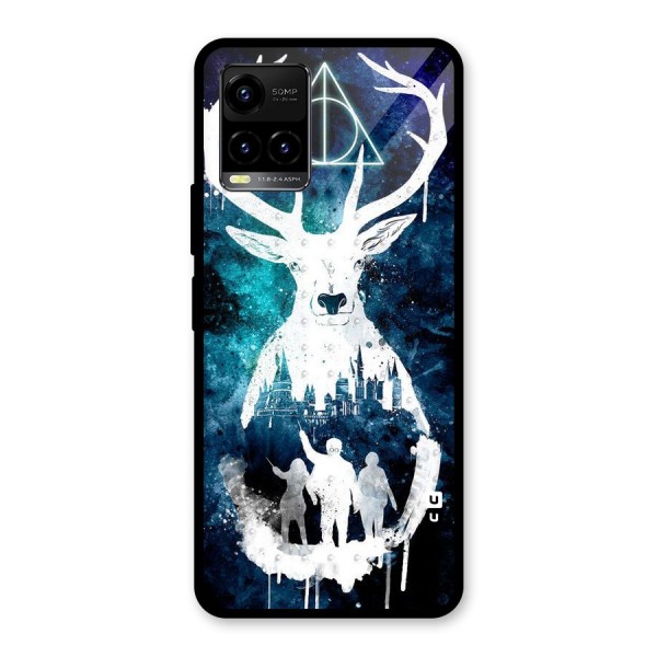 White Deer Glass Back Case for Vivo Y21 2021