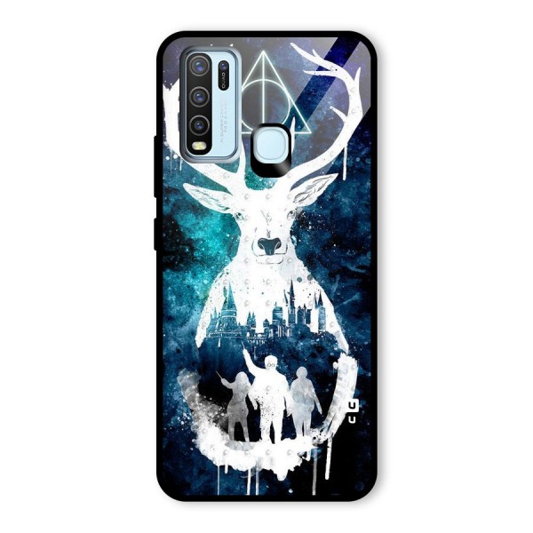 White Deer Glass Back Case for Vivo Y30