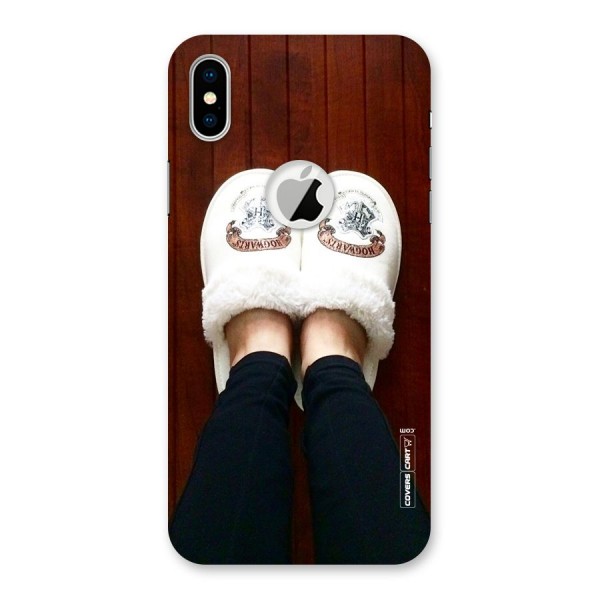 White Feets Back Case for iPhone XS Logo Cut