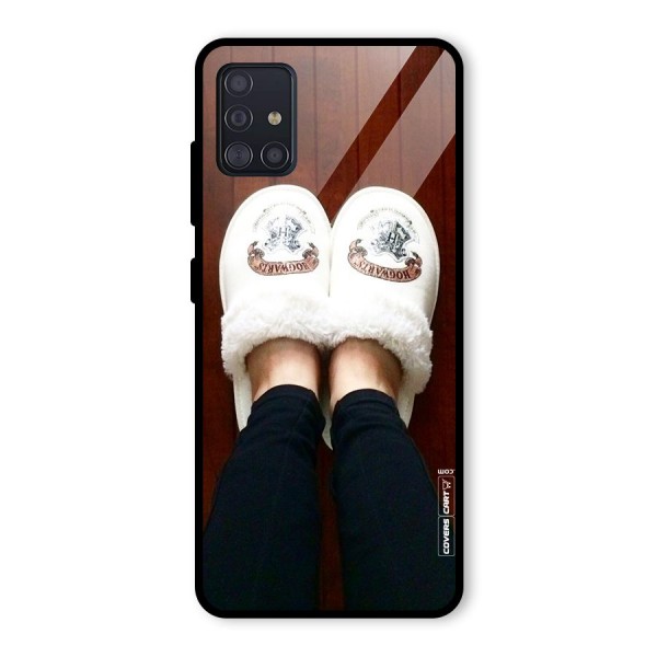 White Feets Glass Back Case for Galaxy A51