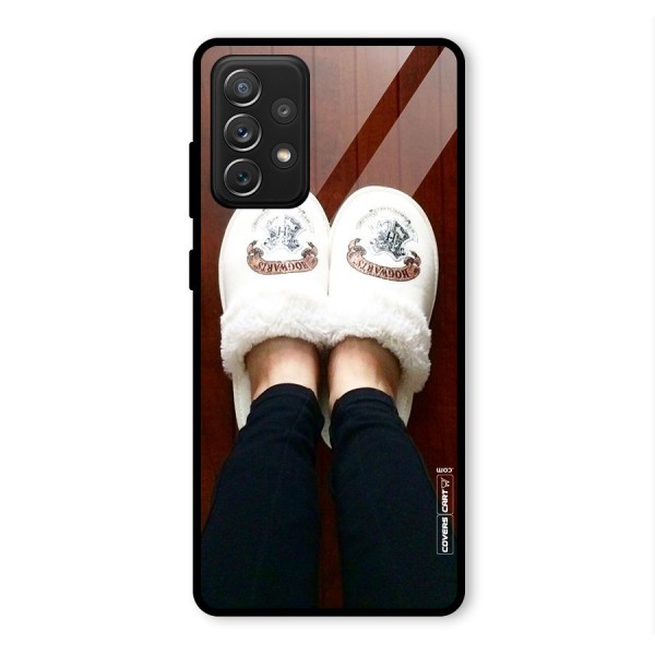 White Feets Glass Back Case for Galaxy A72