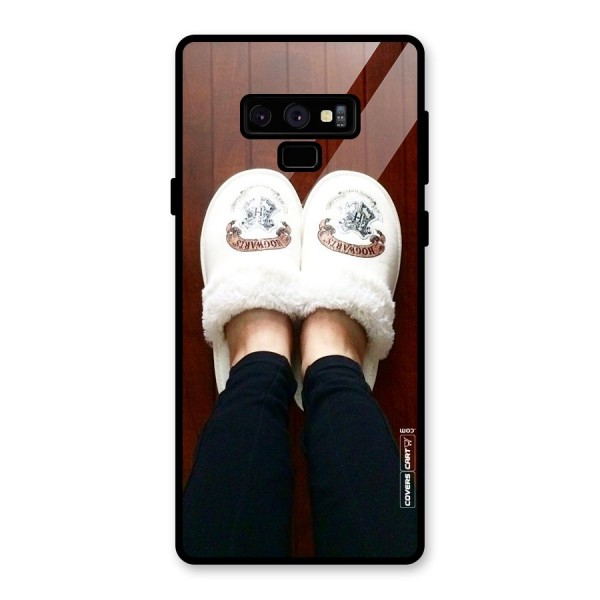 White Feets Glass Back Case for Galaxy Note 9