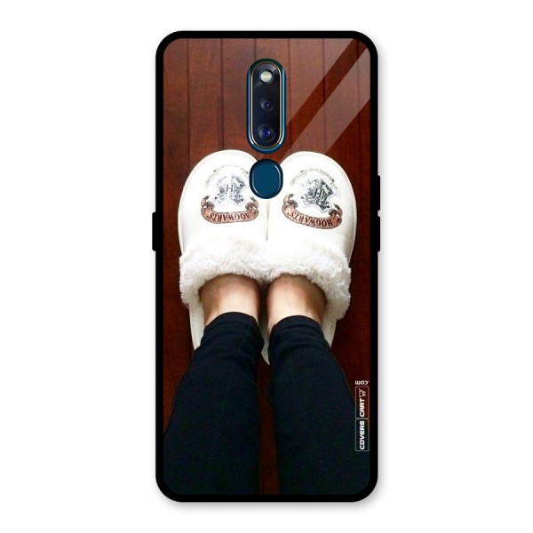 White Feets Glass Back Case for Oppo F11 Pro