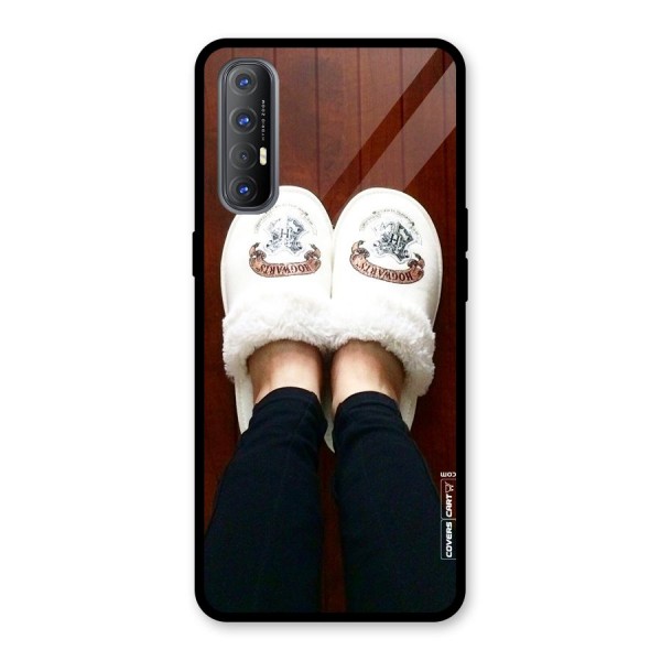 White Feets Glass Back Case for Oppo Reno3 Pro