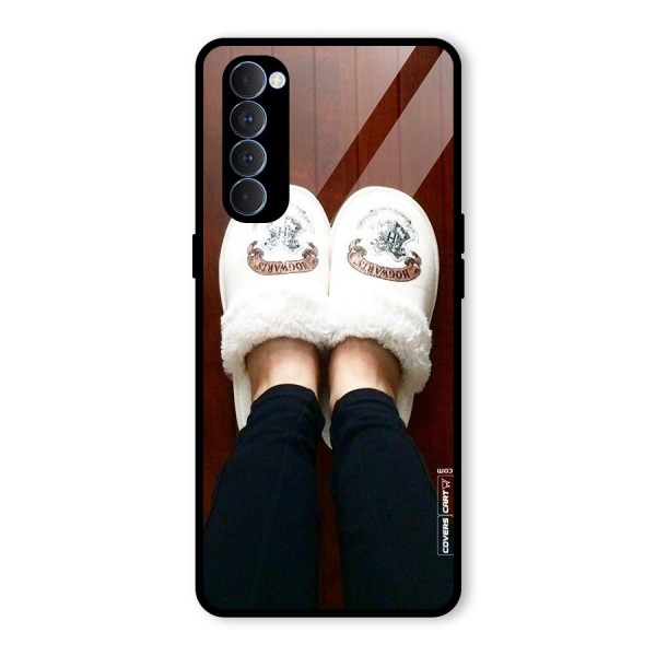 White Feets Glass Back Case for Oppo Reno4 Pro