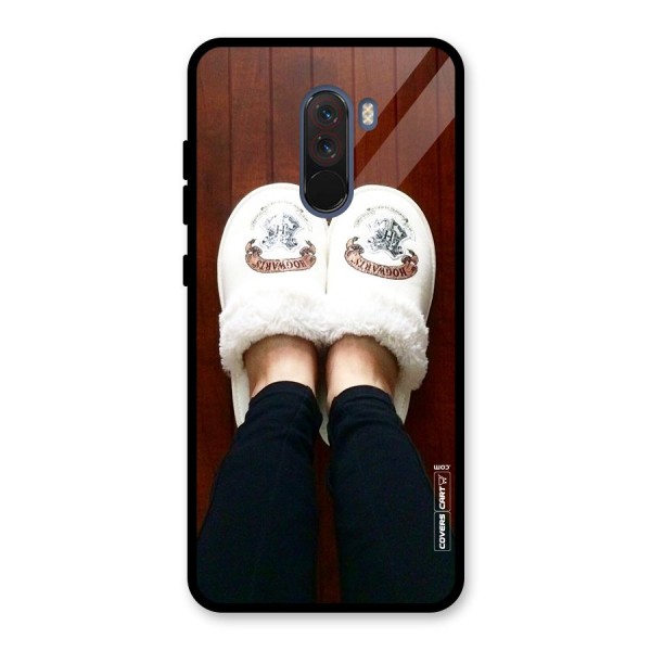 White Feets Glass Back Case for Poco F1