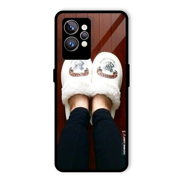 White Feets Glass Back Case for Realme GT2 Pro