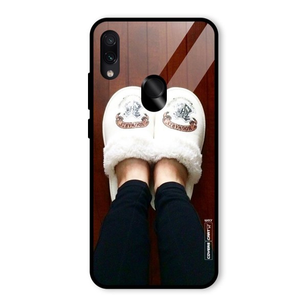 White Feets Glass Back Case for Redmi Note 7