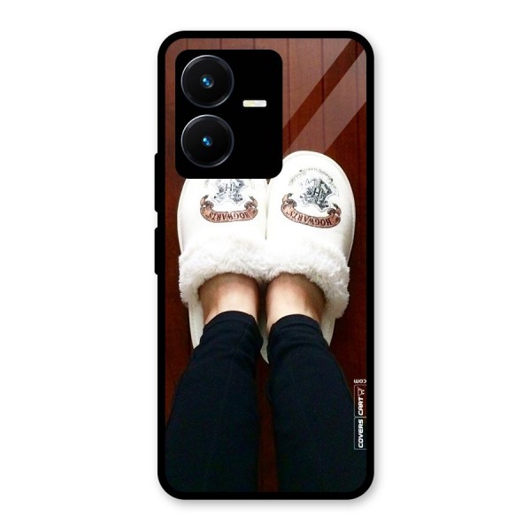 White Feets Glass Back Case for Vivo Y22