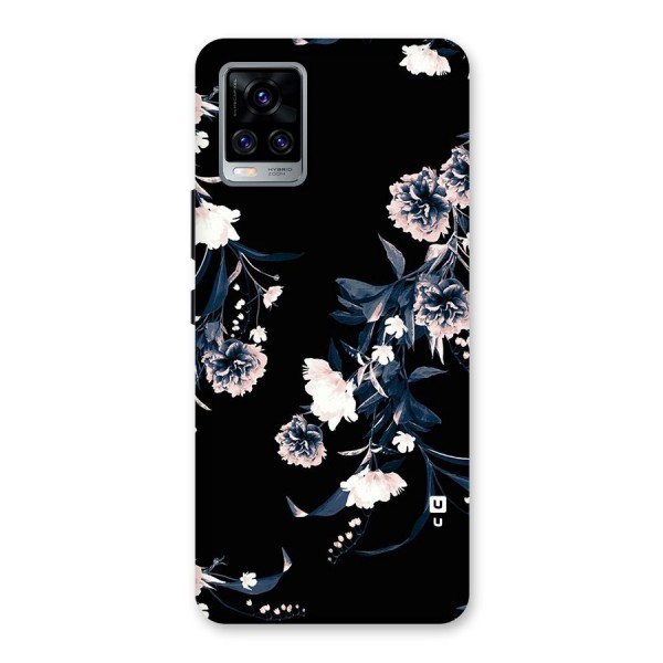 White Flora Back Case for Vivo V20 Pro