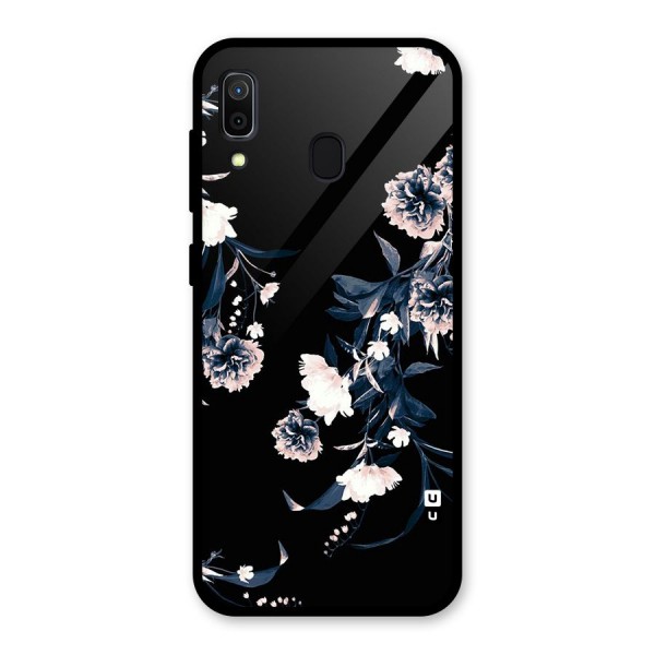 White Flora Glass Back Case for Galaxy A30