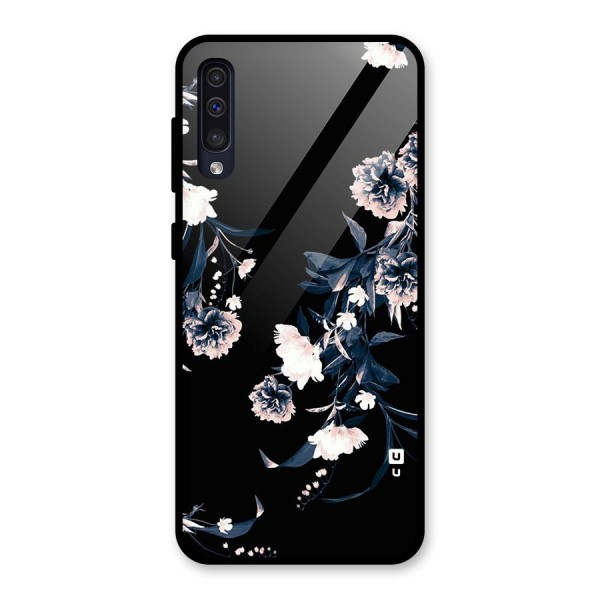 White Flora Glass Back Case for Galaxy A50