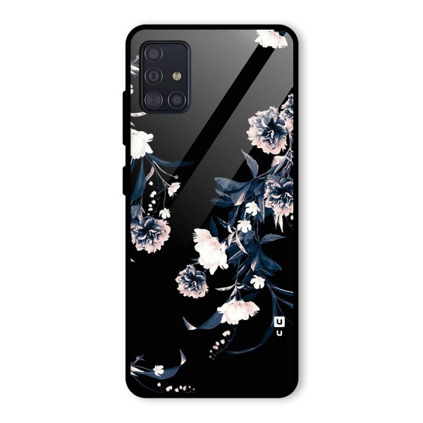 White Flora Glass Back Case for Galaxy A51