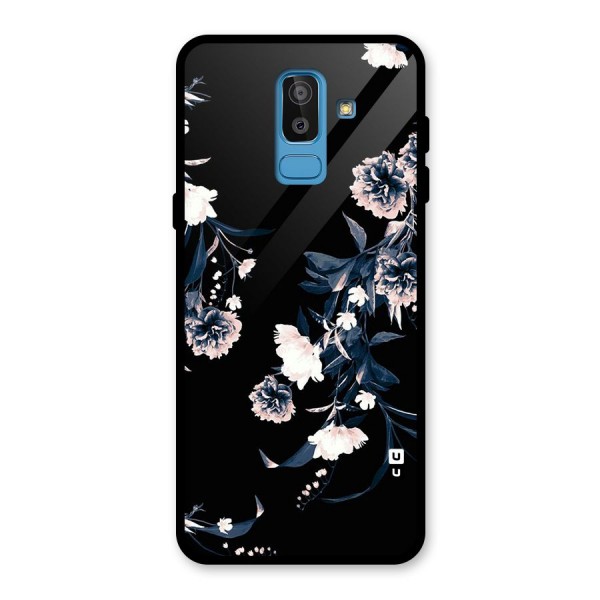 White Flora Glass Back Case for Galaxy J8