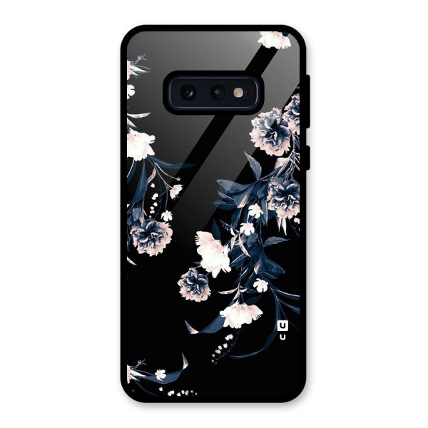 White Flora Glass Back Case for Galaxy S10e