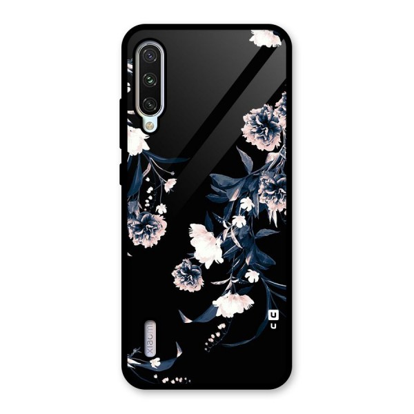 White Flora Glass Back Case for Mi A3