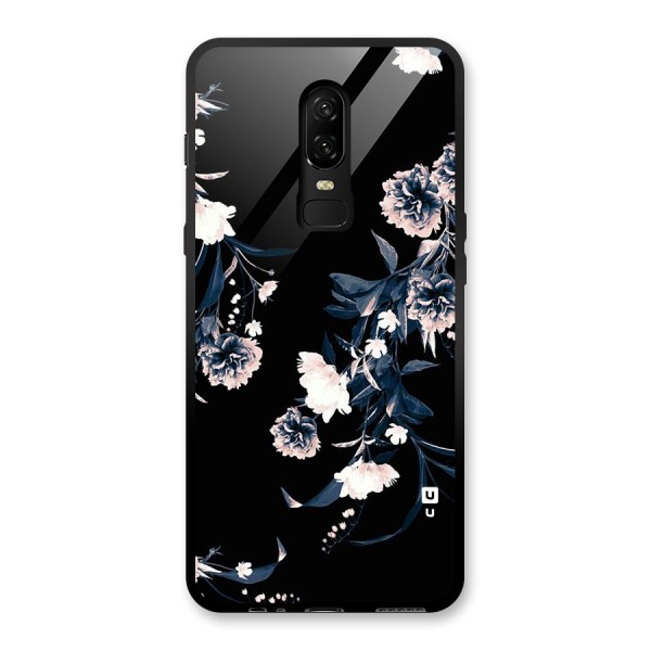 White Flora Glass Back Case for OnePlus 6