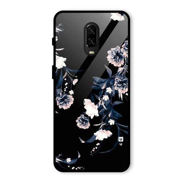 White Flora Glass Back Case for OnePlus 6T