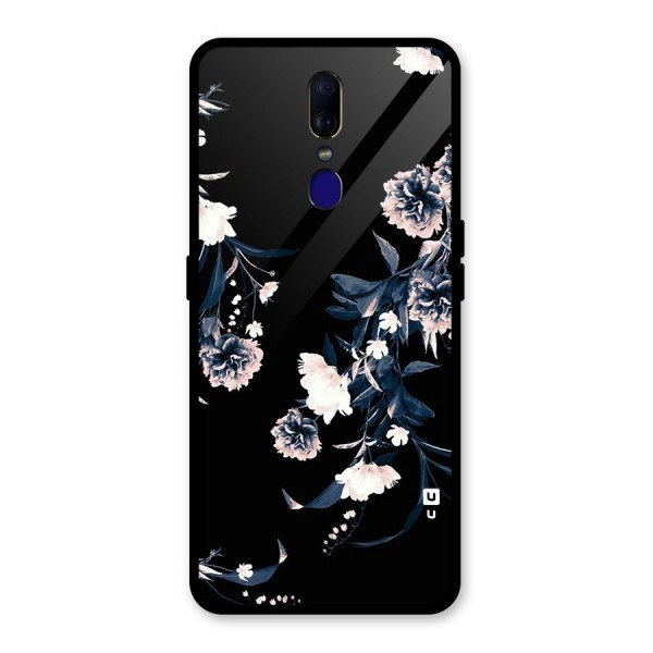 White Flora Glass Back Case for Oppo F11