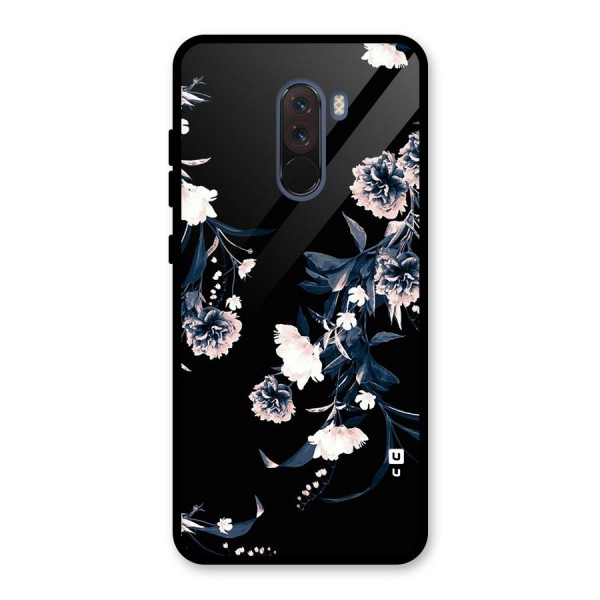 White Flora Glass Back Case for Poco F1