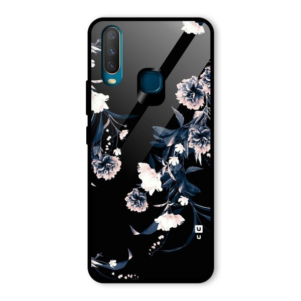 White Flora Glass Back Case for Vivo Y12