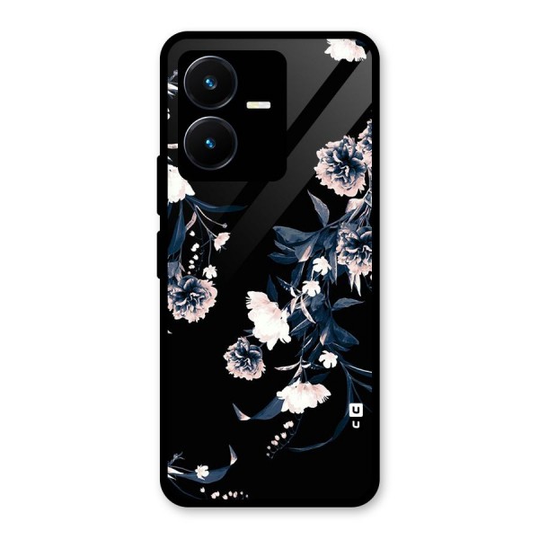 White Flora Glass Back Case for Vivo Y22