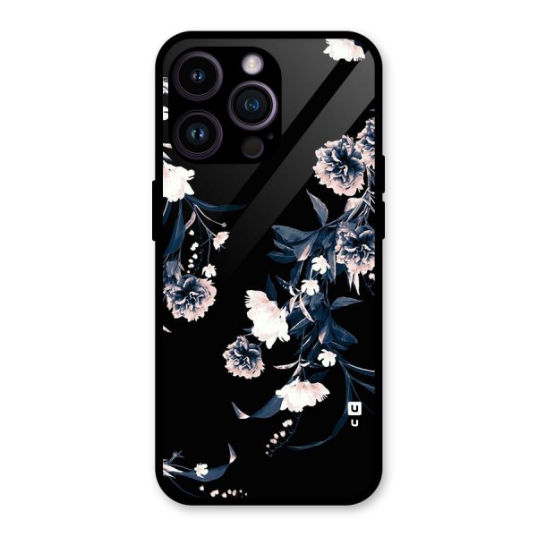 White Flora Glass Back Case for iPhone 14 Pro Max