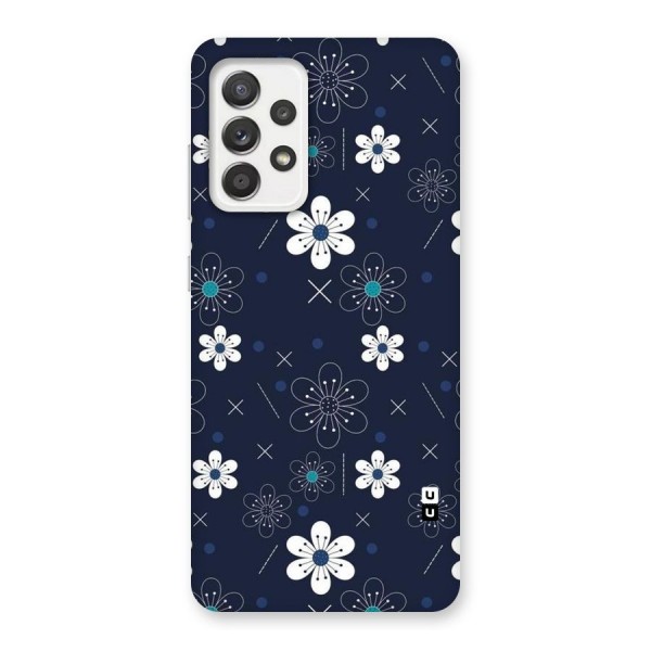 White Floral Shapes Back Case for Galaxy A52