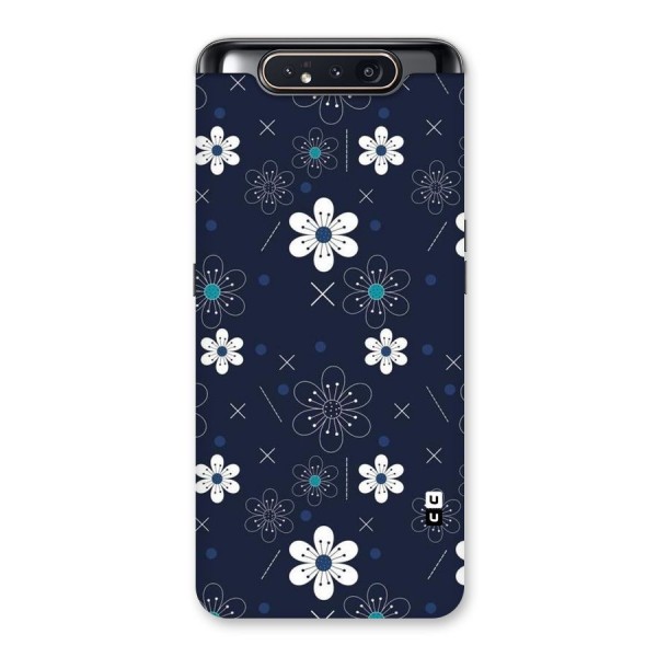 White Floral Shapes Back Case for Galaxy A80