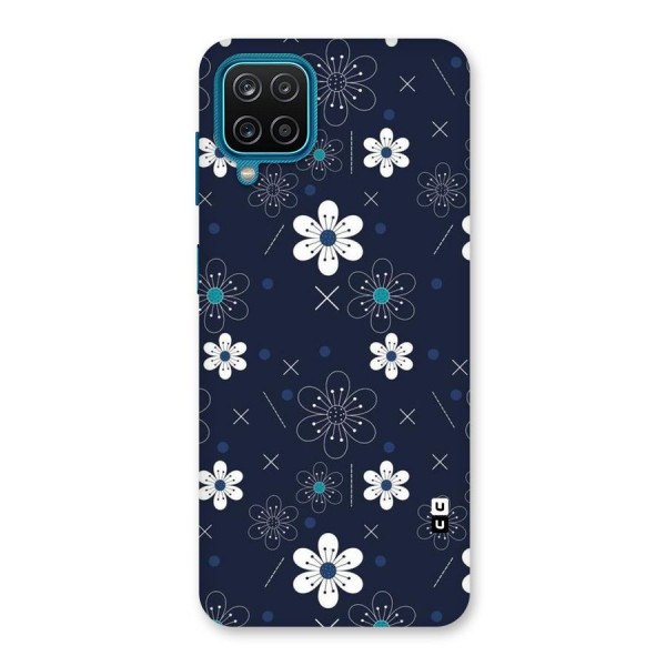 White Floral Shapes Back Case for Galaxy F12