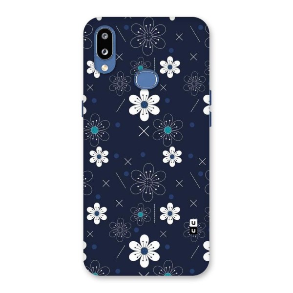 White Floral Shapes Back Case for Galaxy M01s