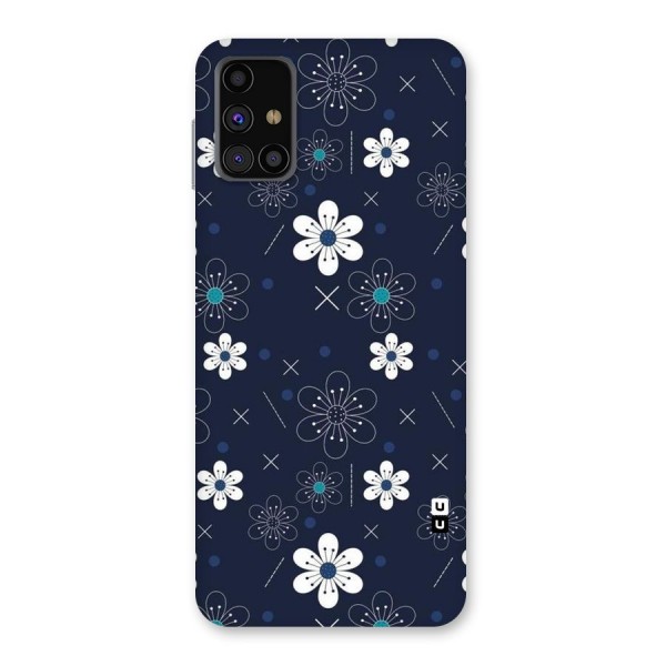 White Floral Shapes Back Case for Galaxy M31s