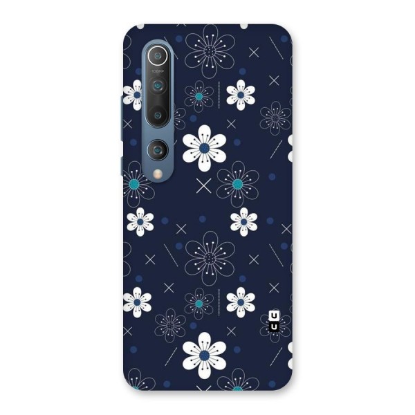 White Floral Shapes Back Case for Mi 10