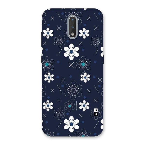 White Floral Shapes Back Case for Nokia 2.3