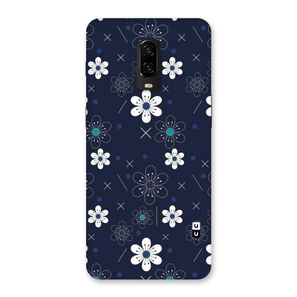 White Floral Shapes Back Case for OnePlus 6T