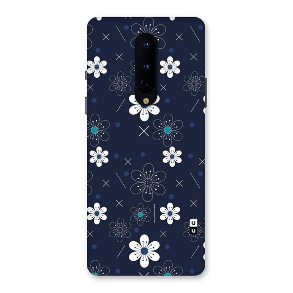 White Floral Shapes Back Case for OnePlus 8