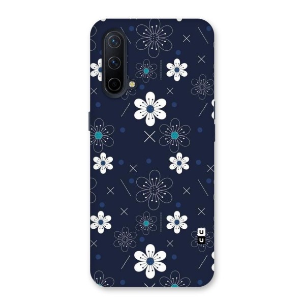 White Floral Shapes Back Case for OnePlus Nord CE 5G