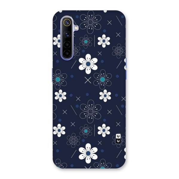 White Floral Shapes Back Case for Realme 6