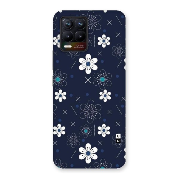 White Floral Shapes Back Case for Realme 8