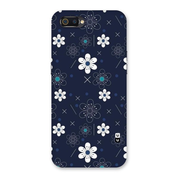 White Floral Shapes Back Case for Realme C2