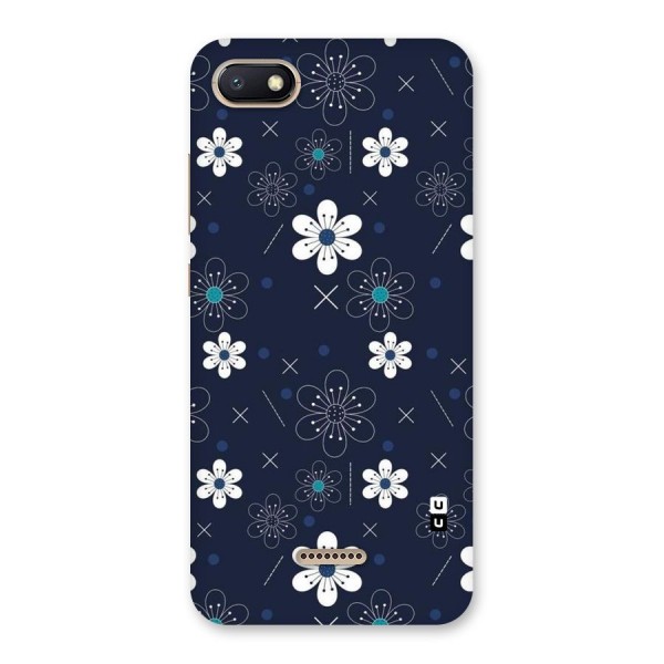 White Floral Shapes Back Case for Redmi 6A